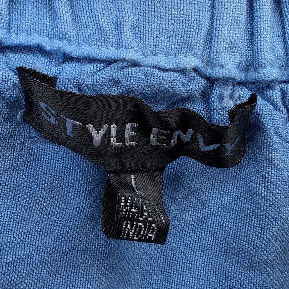 Style Envy Blue Off the Shoulder Flowy Feminine Boho Eyelet Top Women L - Picture 3 of 8